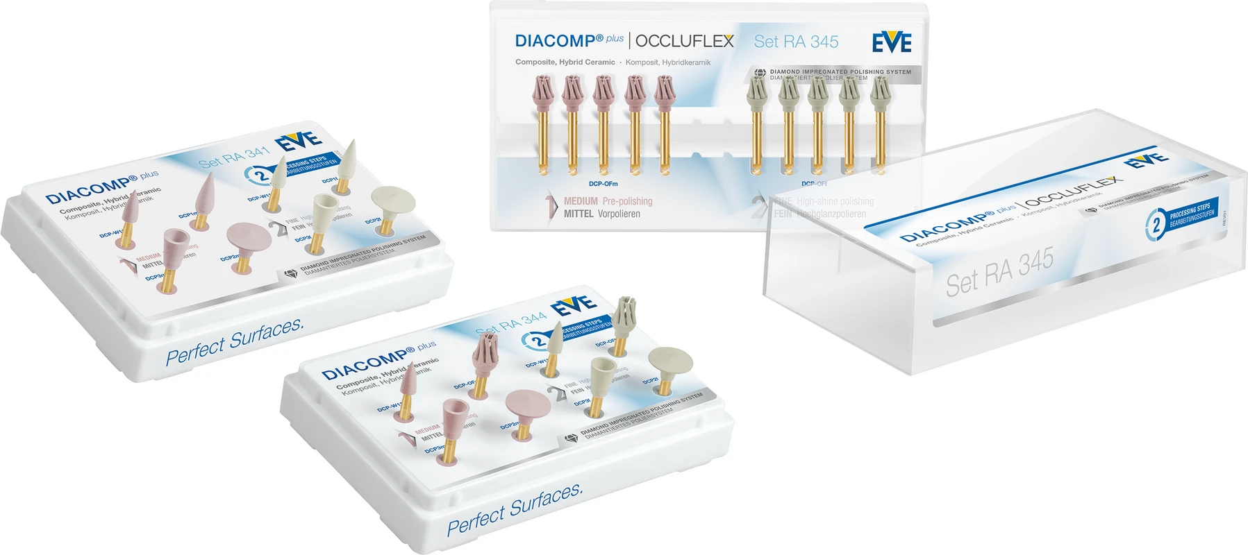 EVE DIACOMP® PLUS Packung 10 Stück grau fein, RA, Figur Kelch, 6 x 7,5 mm