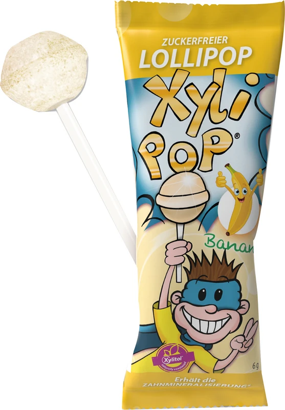 XyliPOP® Lollipop Bonboniere 25 x 6 g Stück Banane
