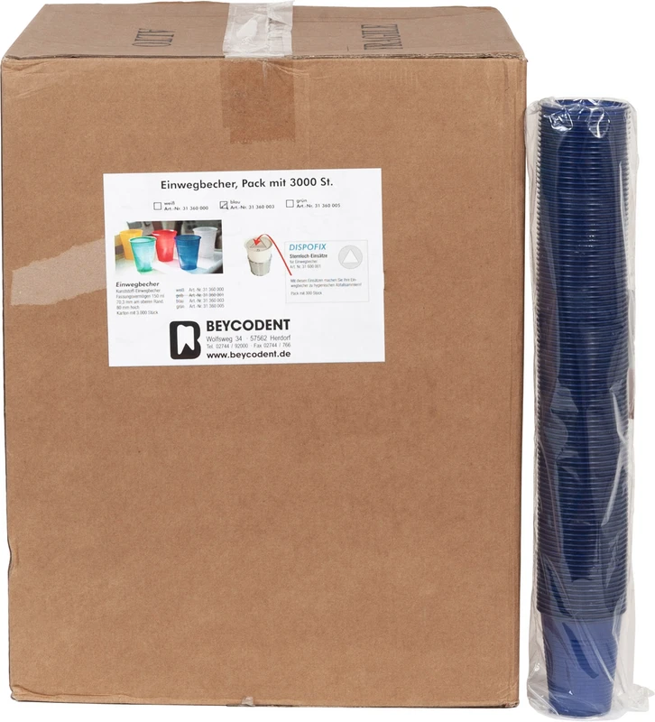Einwegbecher Packung 3.000 Stück blau