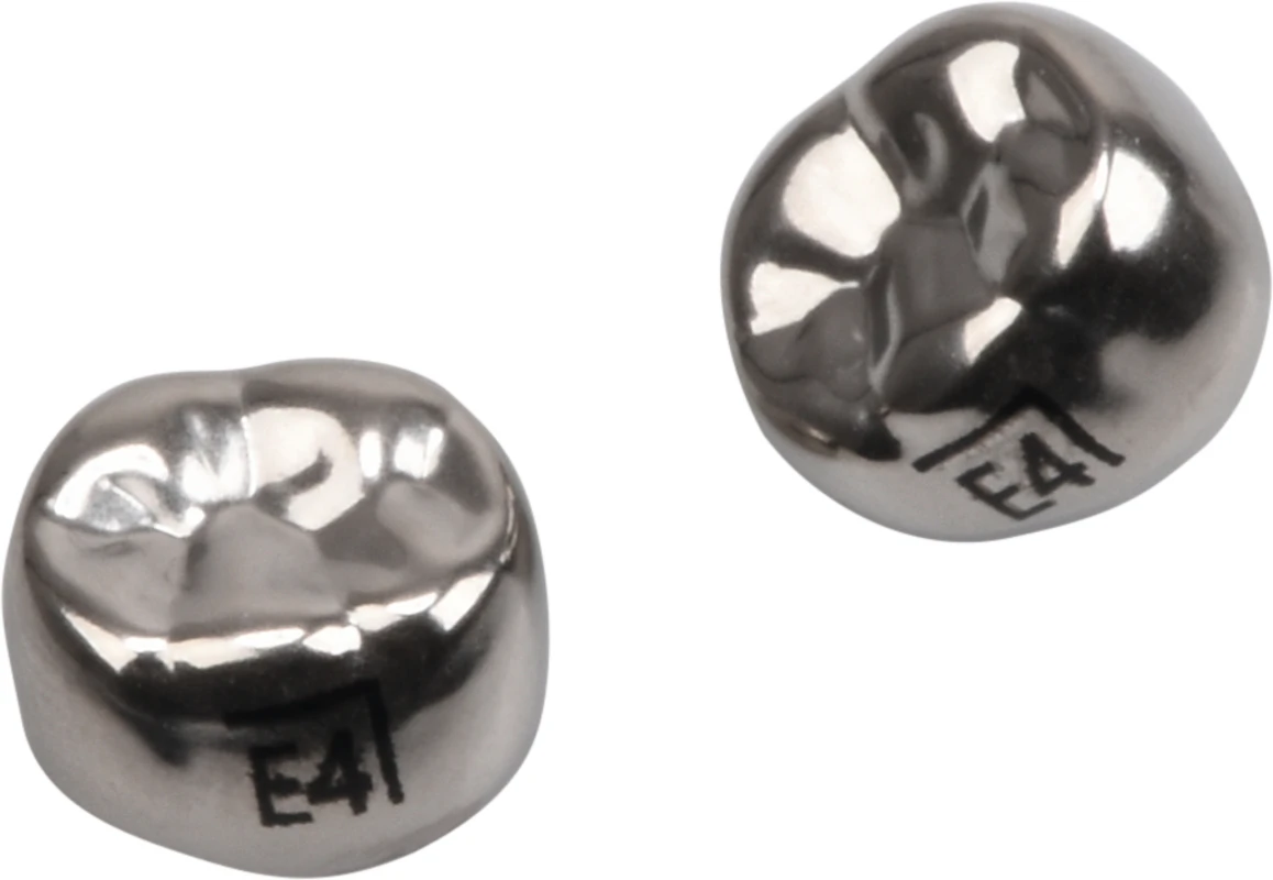Edelstahlkronen Packung 5 Stück E-LR-4, für Milchmolaren