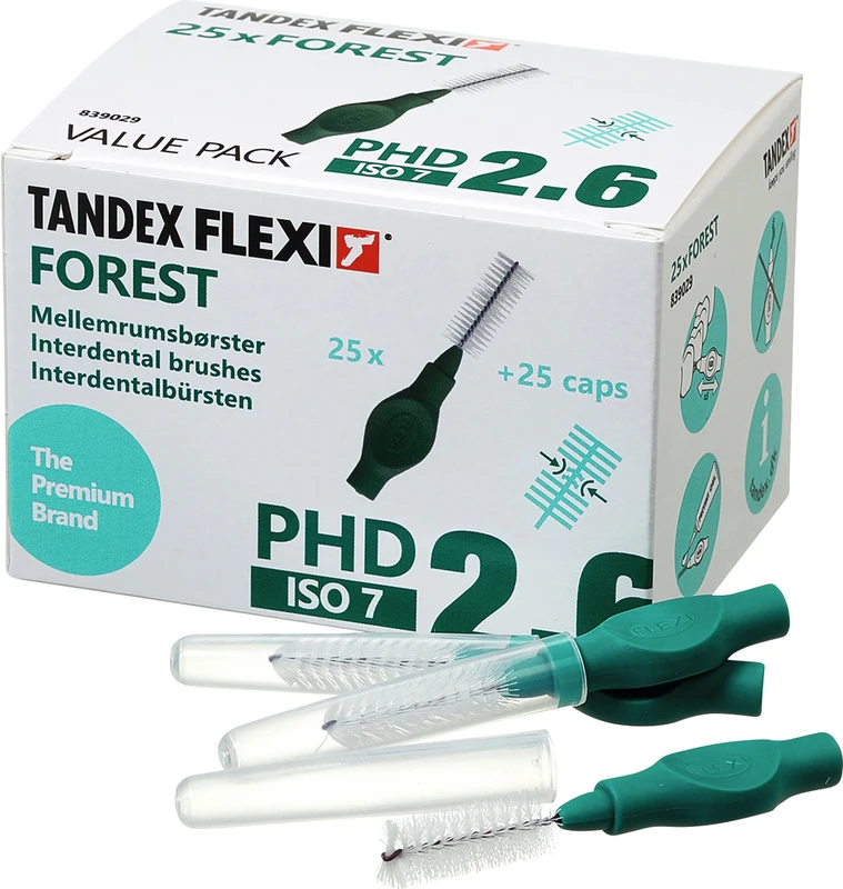 FLEXI® Interdentalbürsten PHD Value Pack 25 Stück forest, PHD 2.6 (Ø 1,2 mm), ISO 7