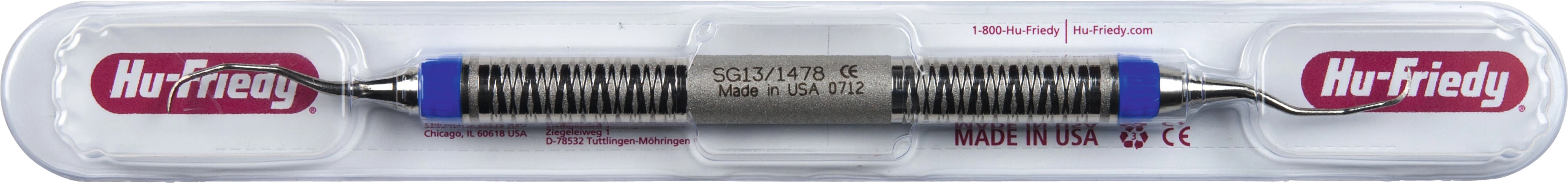 Küretten Gracey Standard Stück Figur 13/14, distal, Griff #7, blau