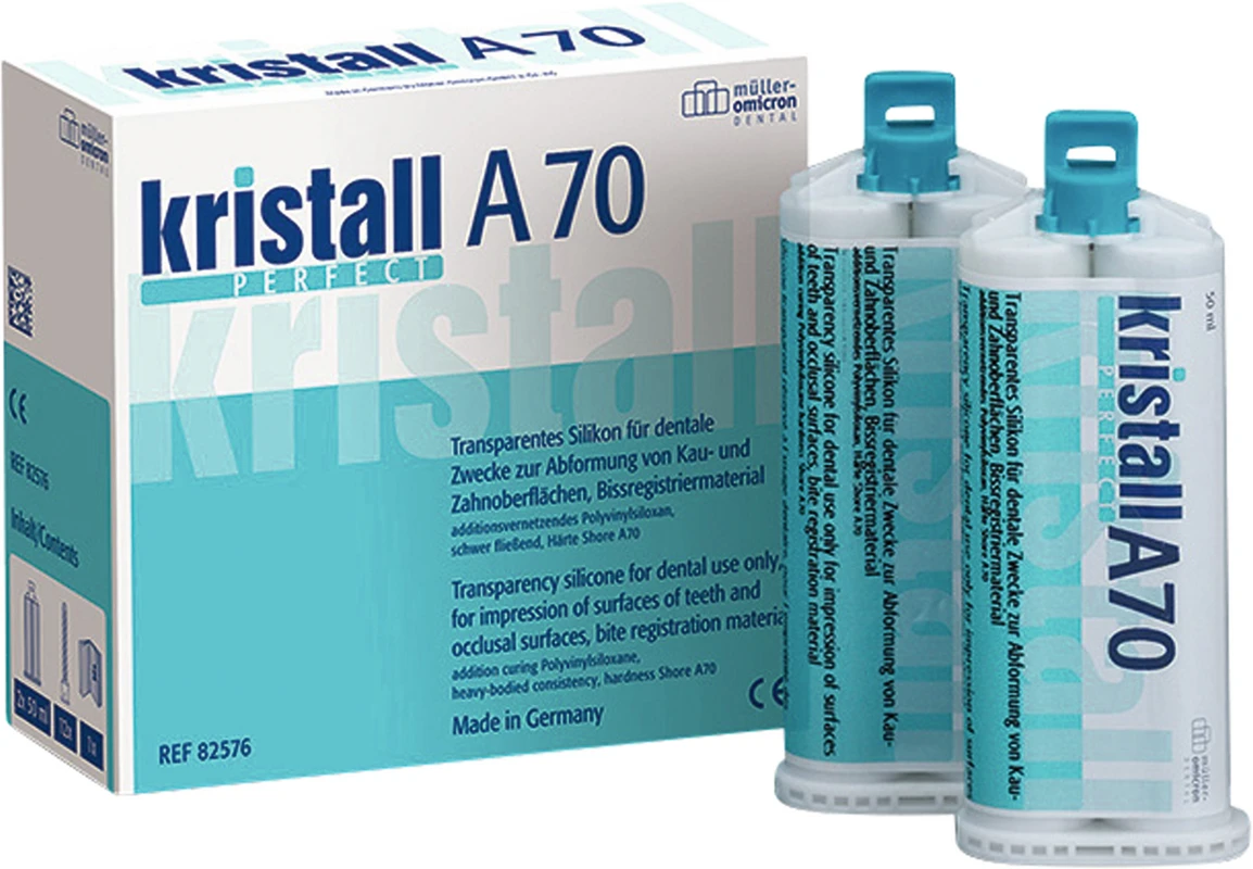 kristall® PERFECT A70 Packung 2 x 50 ml Kartusche, 12 Mixing Tips grün
