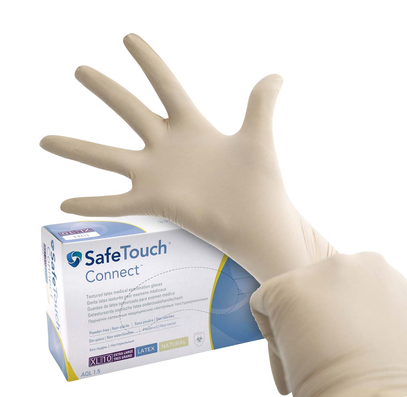 Medicom® SafeTouch® Connect™ Latex-Handschuhe Packung 100 Stück puderfrei, natural, XL Medicom® SafeTouch® Connect™ Latex-Handschuhe Loser