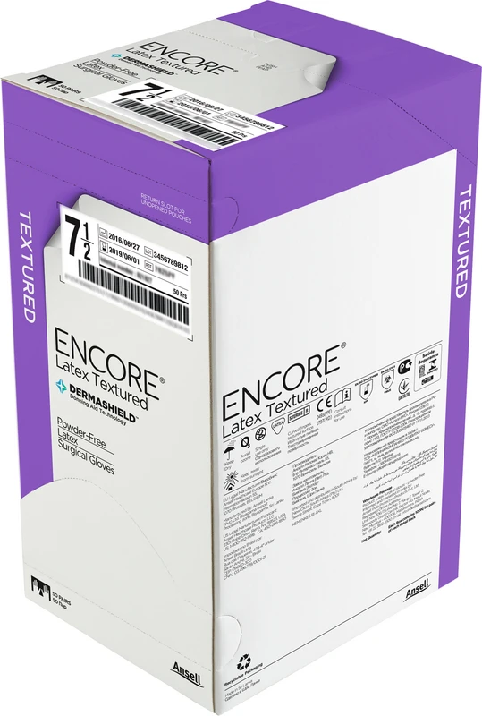 ENCORE® Latex Textured Packung 50 Paar puderfrei, natur, Größe 6,5