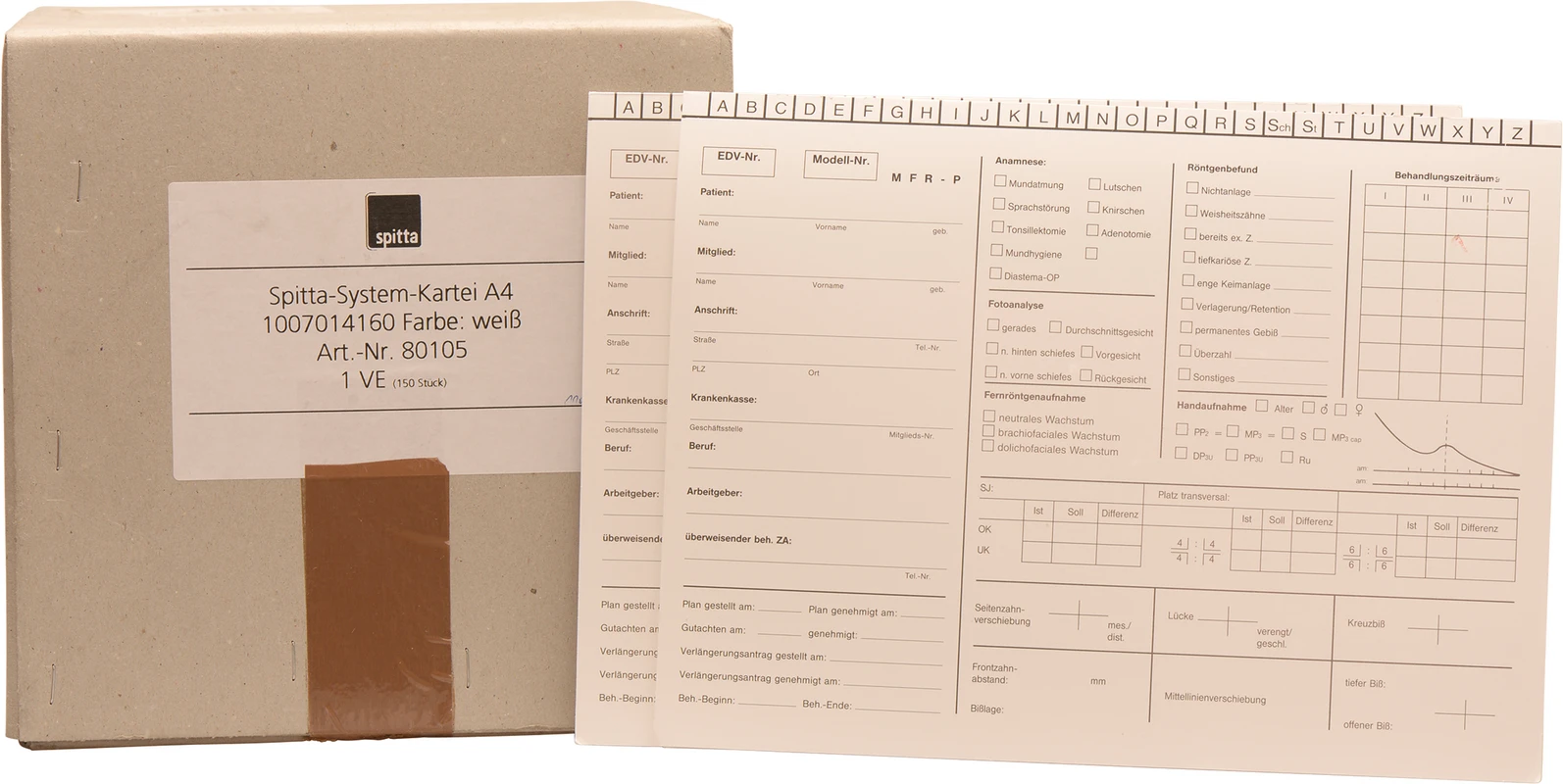 Karteikarte Kieferorthopädie Karton 150 Stück READYSTEEL K-Reamers Dentsply Sirona