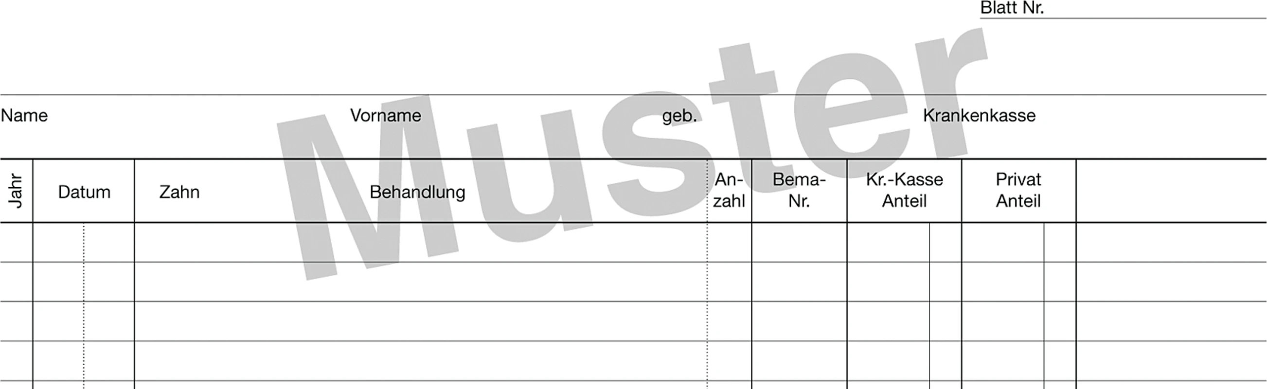 Krankenblatt B2 Spitta Verlag