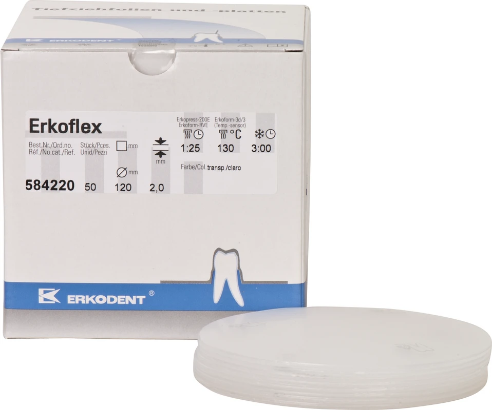 Erkoflex transparent Packung 50 Stück transparent, Ø 120 mm, Stärke 2 mm