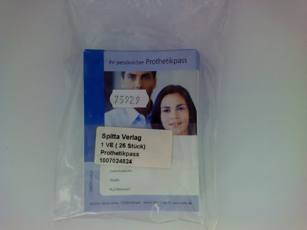 Prothetikpass Packung 25 Stück