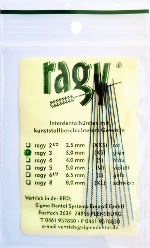 ragy® Interdentalreiniger Beutel 10 Stück grün, Ø 3 mm