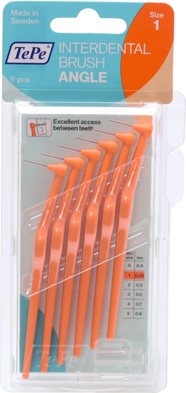 TePe® Interdentalbürsten Angle™ Packung 6 Stück orange, Ø 0,45 mm