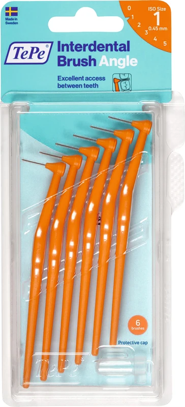 TePe® Interdentalbürsten Angle™ Packung 6 Stück orange, Ø 0,45 mm