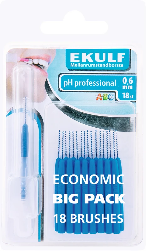EKULF Interdentalbürsten ph professional Packung 18 Stück blau, Ø 0,6 mm