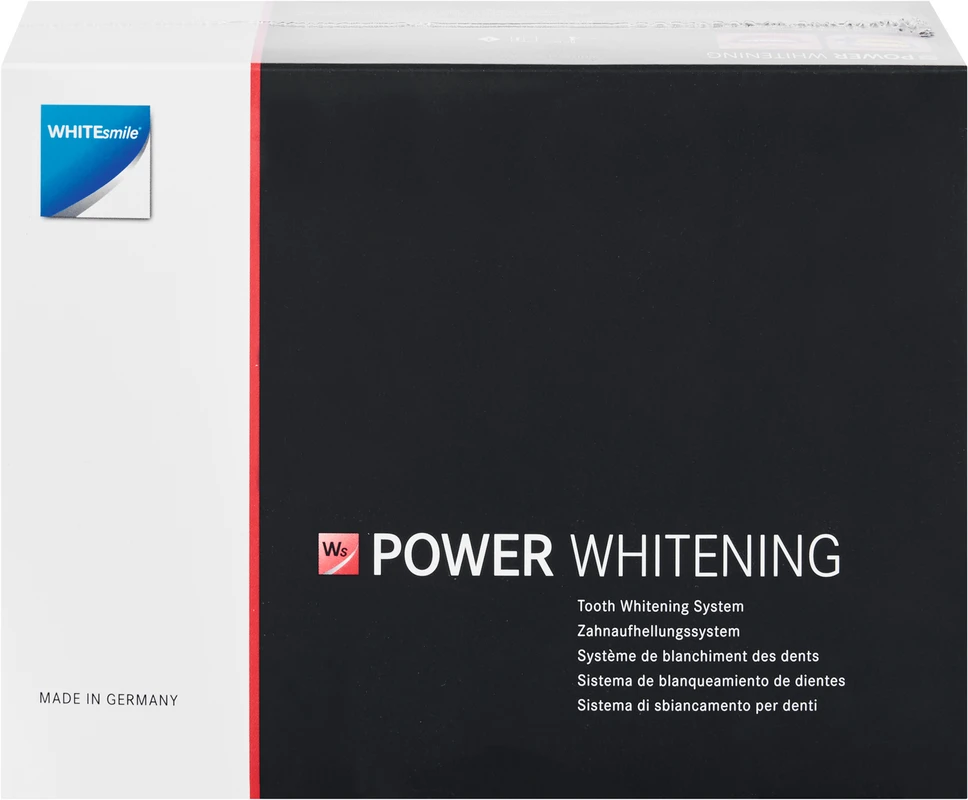 POWER WHITENING YF 40% 2-Patienten-Kit 6 x 2,5 ml Spritze gelb, 3 x 3 g Gingiva Protector, 3 x 3 mal After Whitening Mousse, Zubehör POWER WHITENING YF 40% WHITEsmile