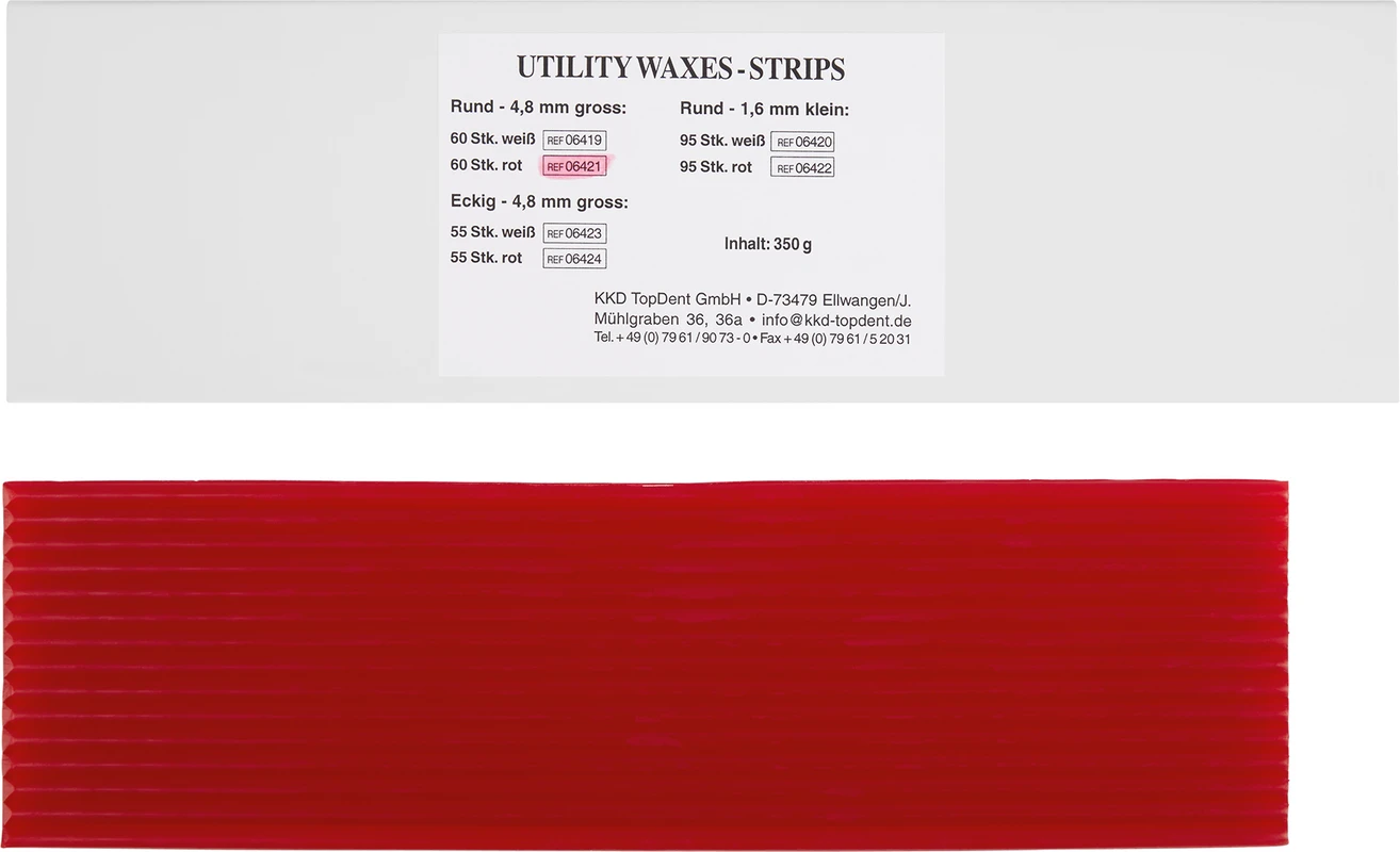 KKD® Utility Wax Strips Packung 95 Strips rot, 4,8 mm