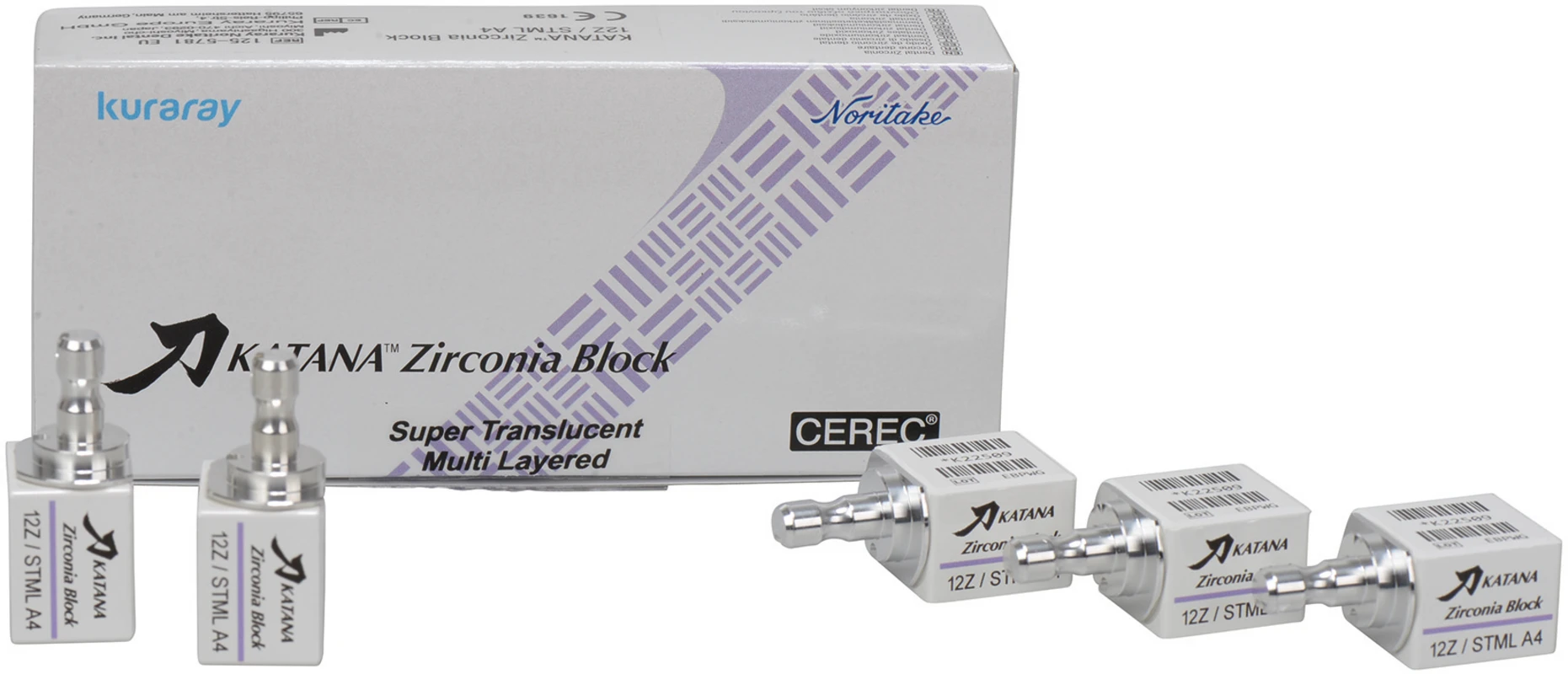 KATANA™ Zirconia Block Packung 5 Stück Größe 12Z, A4