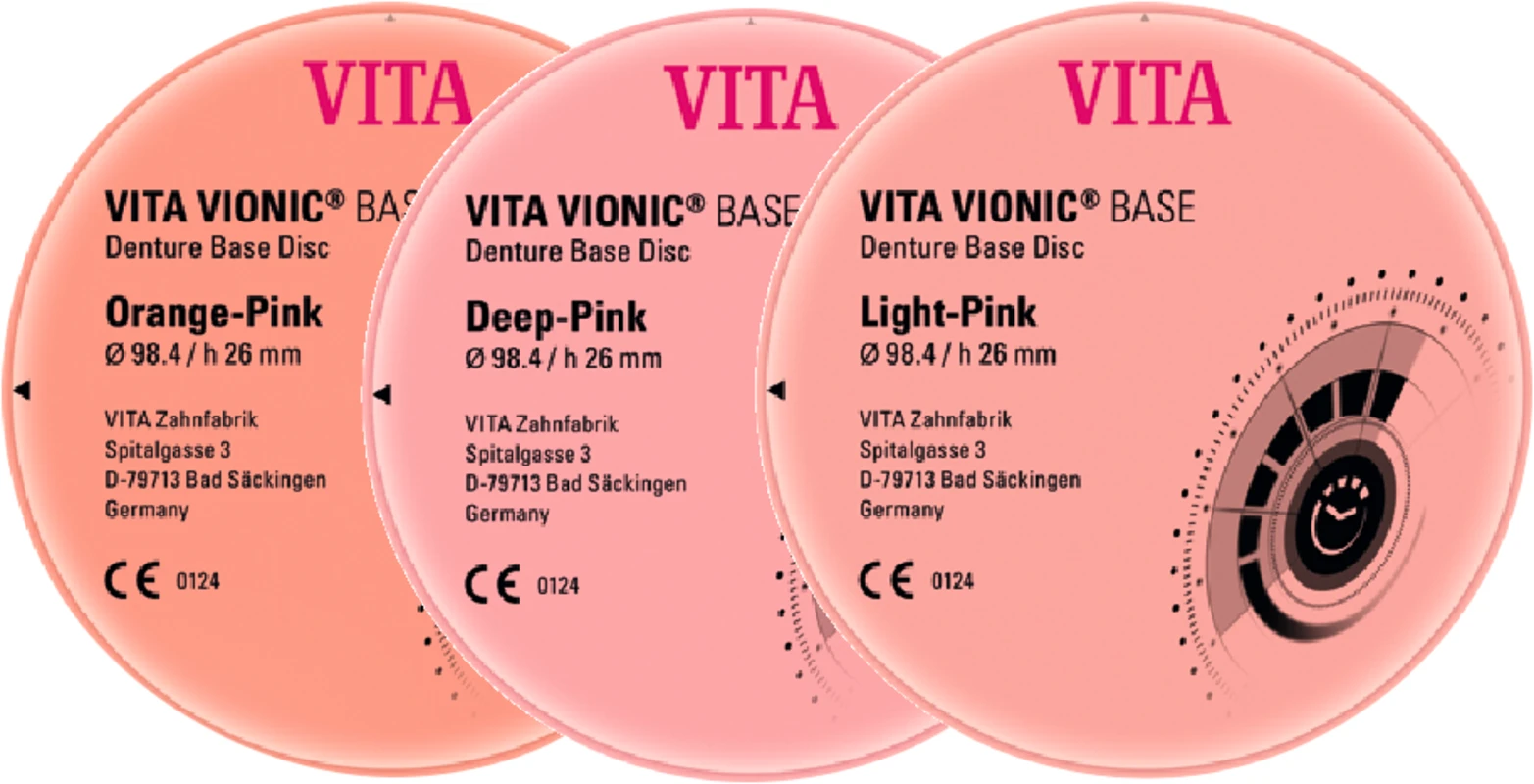 VITA VIONIC® BASE DISC HI Stück Ø 98,5 mm, H 30 mm, classic pink translucent