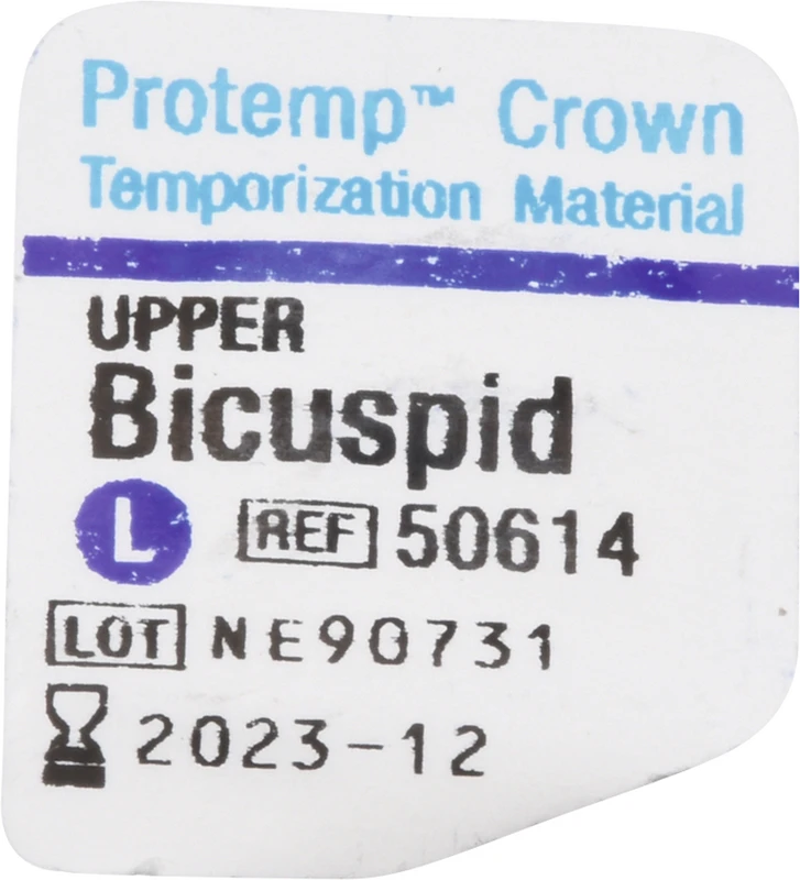 Protemp™ Crown Packung 5 Stück oberer Prämolar L, 1 Stückmesslehre