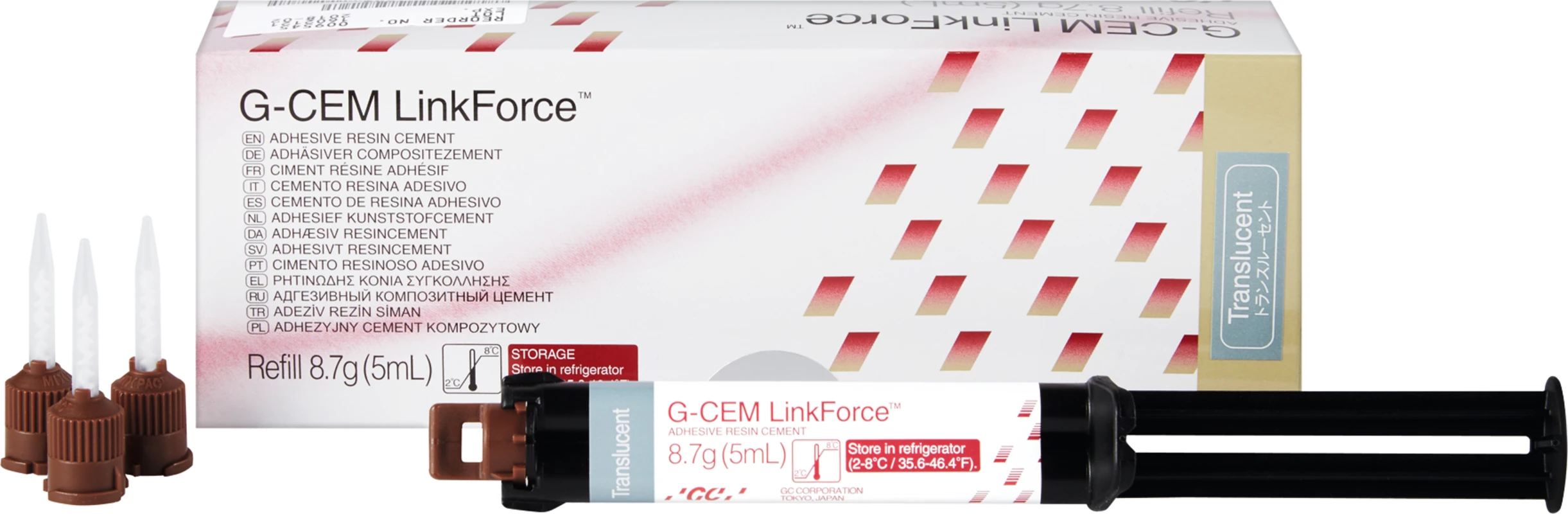 GC G-CEM LinkForce™ Nachfüllpackung 8,7 g Automix-Spritze translucent, 20 Automix-Spitzen Regulär GC G-CEM LinkForce™ Nachfüllpackung 8,7 g Automix-Spritze translucent, 20 Automix-Spitzen Regulär