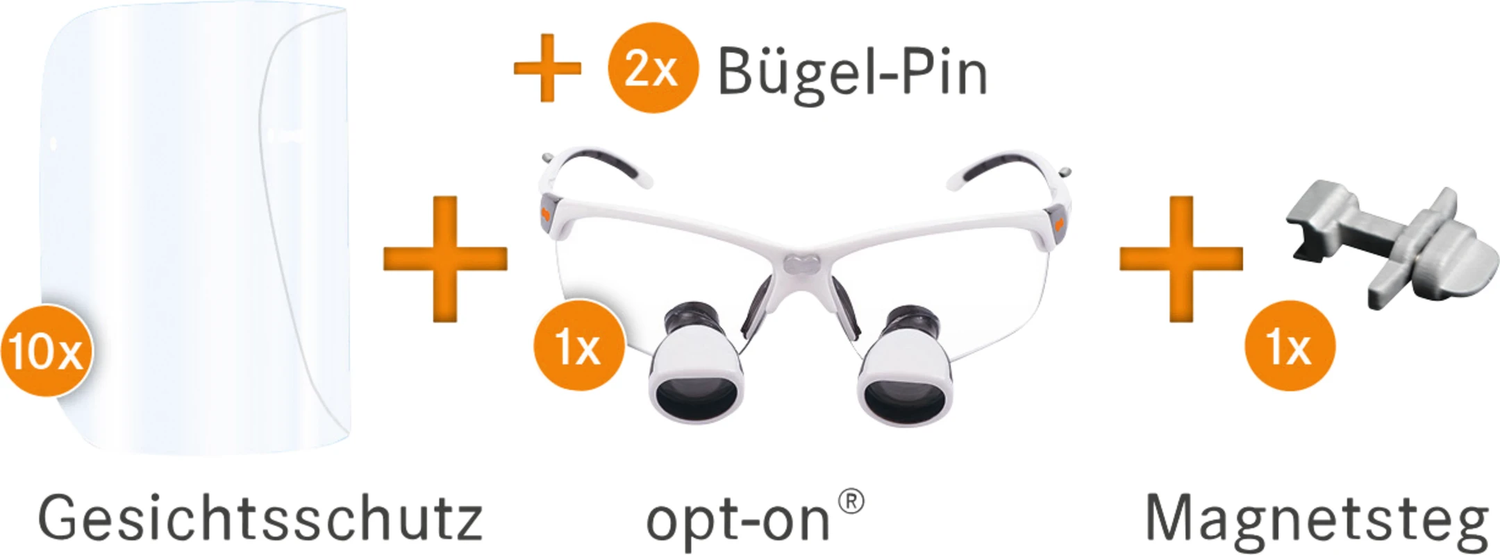 opt-on® protect Stück Lupenbrille 2.7 TTL mit Gesichtsschutz