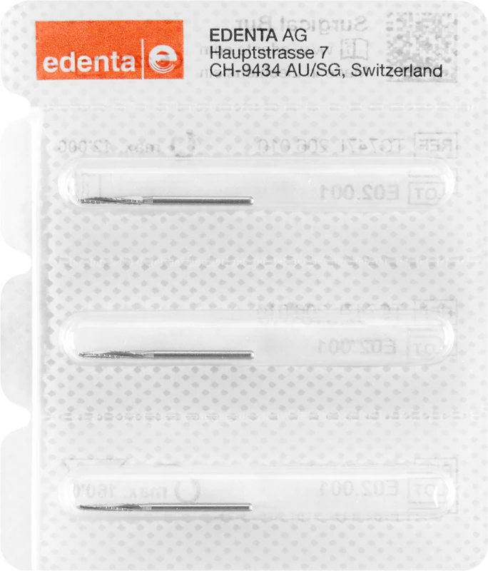 Chirurgie Knochenfräser nach Lindemann C162 Packung 3 Stück FG XL, Figur 408, 9 mm, ISO 016 Chirurgie Knochenfräser nach Lindemann C162 Edenta
