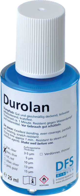 Durolan Flasche 25 ml Stumpflack blau, Schichtstärke 5 µm