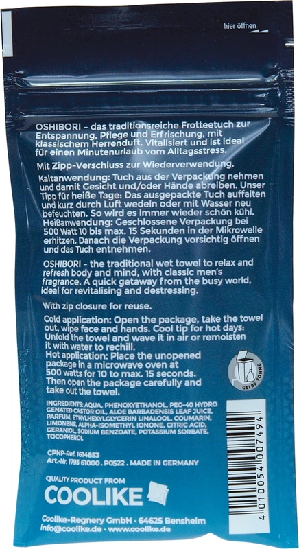 oshibori eau de Regnery Coolike