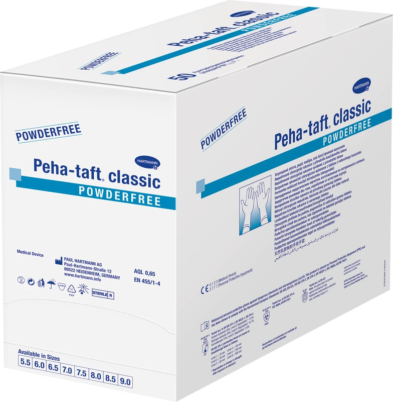 Peha-taft® classic Packung 50 Paar puderfrei, transparent,  Größe 6,5