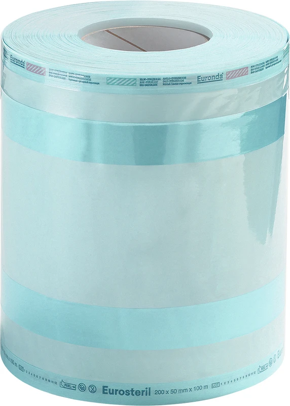 Eurosteril Pro Sterilisationsfolie Rolle 100 m, 200 x 50 mm, mit Seitenfalte
