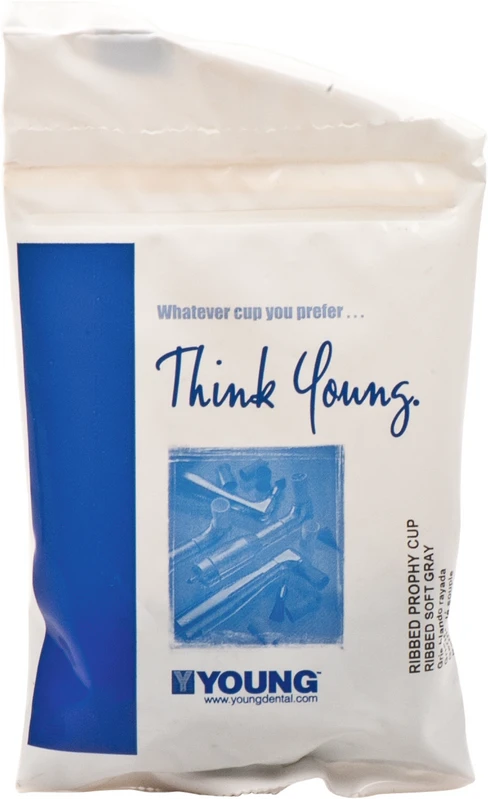 Young™ Prophylaxekelch Ribbed Screw-Type Packung 720 Stück grau, lang, weich Young™ Prophylaxekelch Ribbed Screw-Type Young Dental