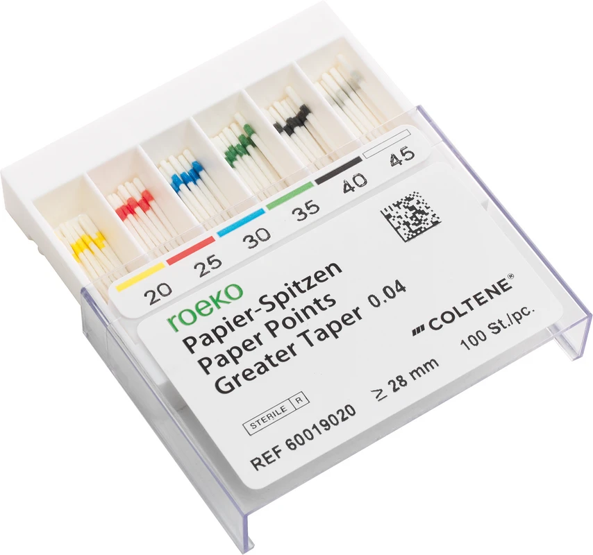 roeko Papier-Spitzen Greater Taper Cellpackung 144 Stück Taper.04 ISO 020