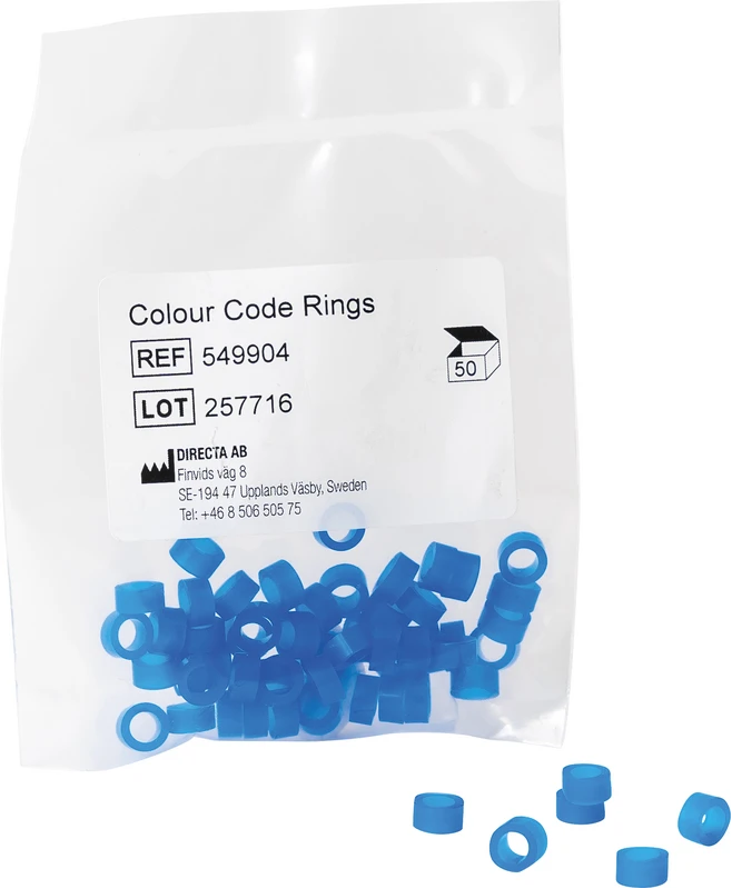 Colour Code Rings Packung 50 Stück blau