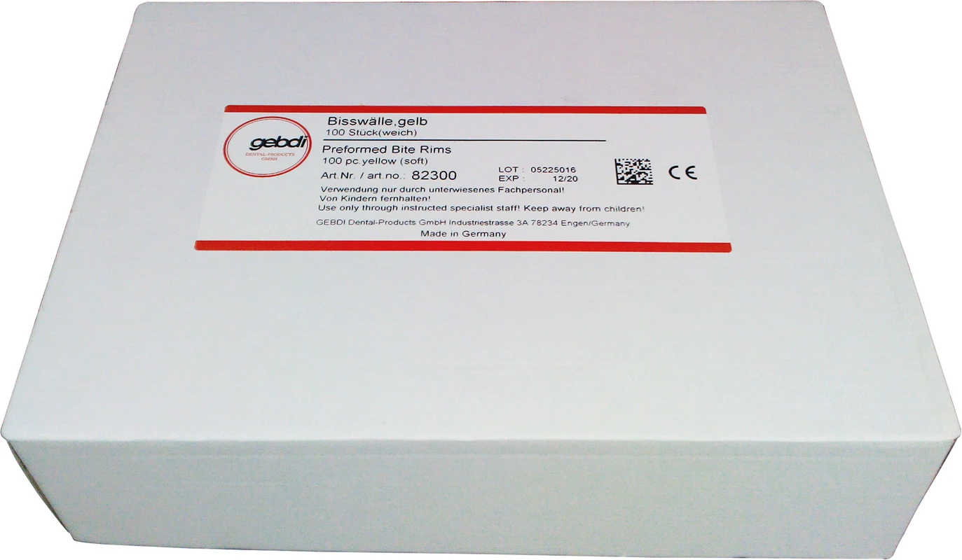 Bisswälle vorgeformt Packung 100 Stück gelb, weich