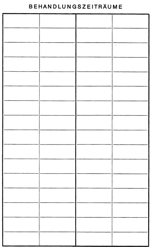 Übersicht Behandlungszeiträume Spitta Verlag