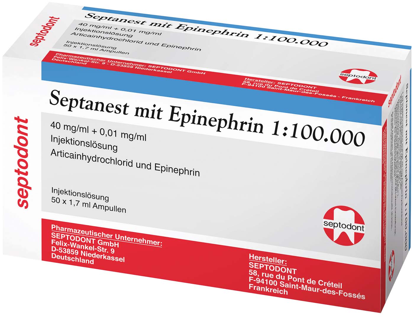 Septanest mit Epinephrin 1:100.000 Septodont