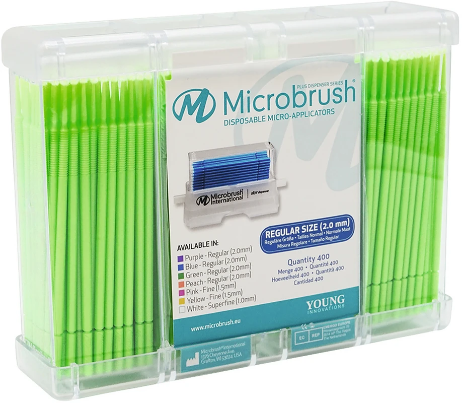 Microbrush® Applikatoren Plus Serie Packung 400 Stück grün, regulär 2 mm