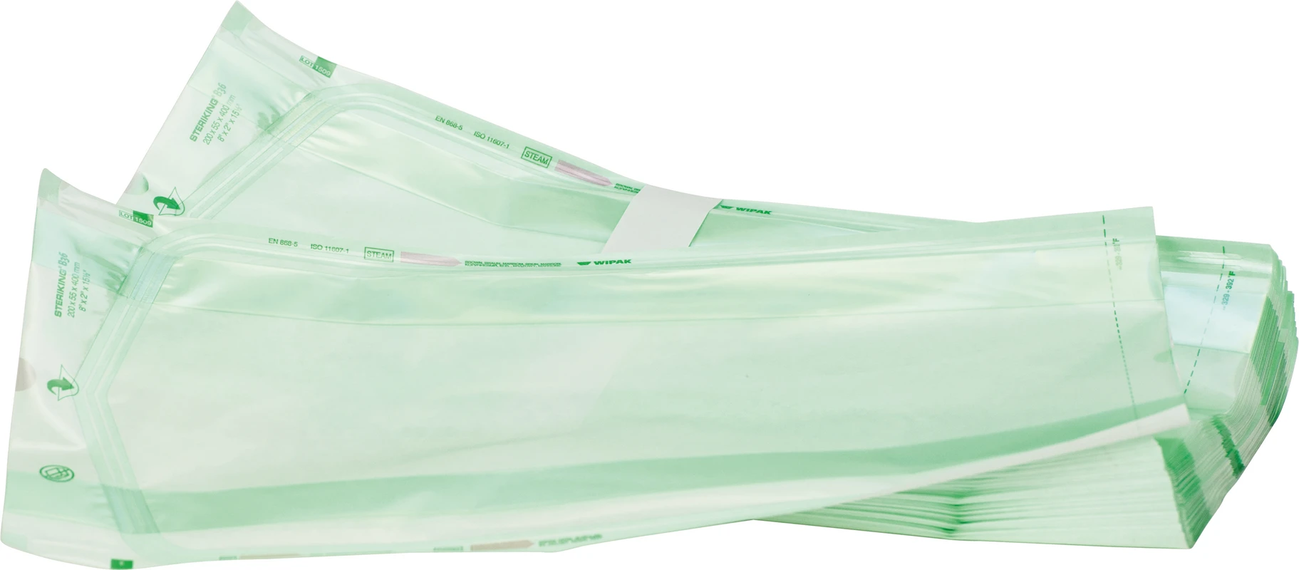 Beutel mit Seitenfalte Typ B Packung 5 x 50 Stück B 36-3P, 200 x 55 x 400 mm