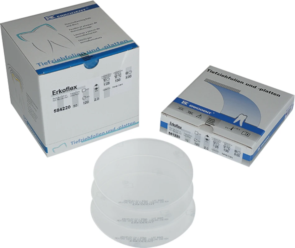 Erkoflex transparent Packung 50 Stück transparent, Ø 120 mm, Stärke 2 mm Erkoflex transparent ERKODENT