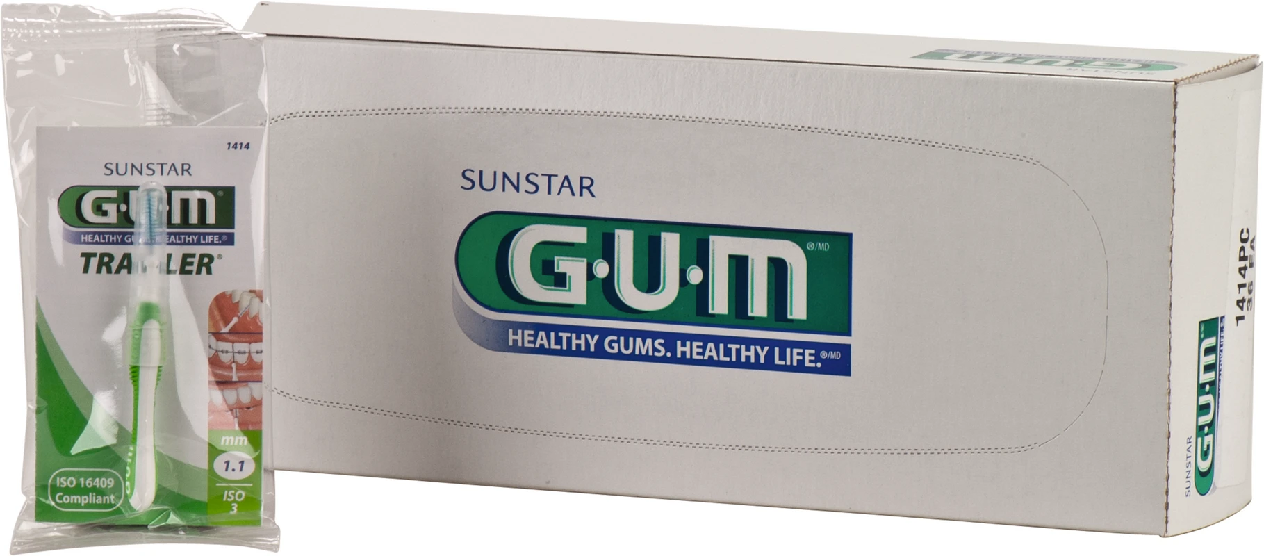 GUM® TRAV-LER® Interdentalbürsten Nachfüllbeutel 36 Stück Tanne, grün, Ø 1,1 mm