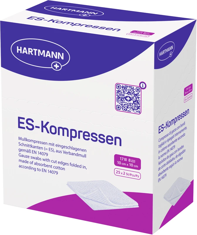 ES-Kompressen steril Packung 25 x 2 Stück 10 x 10 cm, 8-fach gelegt