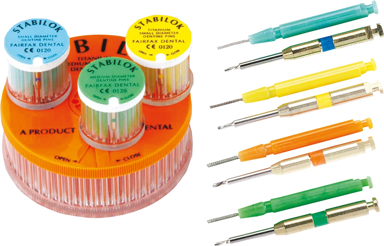 STABILOK Set 1 Vorbohrer, 20 Pins fein, Edelstahl, blau