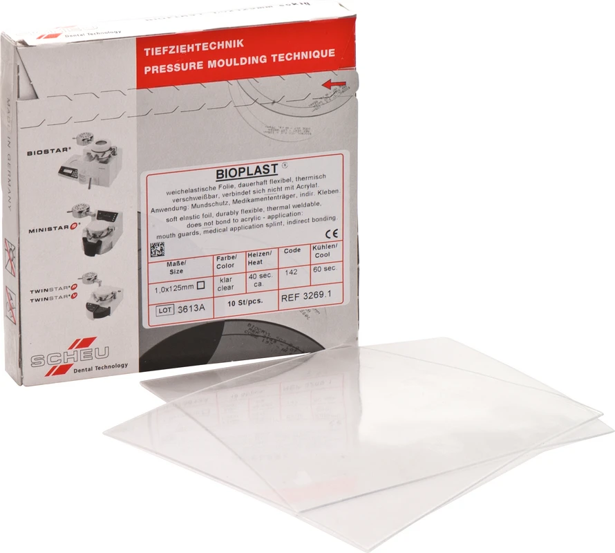 BIOPLAST® Packung 10 Stück klar, eckig, Ø 125 mm, Stärke 1 mm