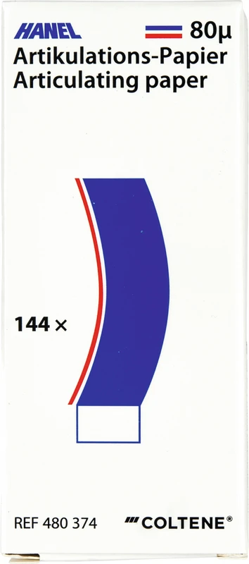 HANEL Artikulations-Papier 80 µm Packung 144 Blatt blau/rot, 80 µm, C-Form