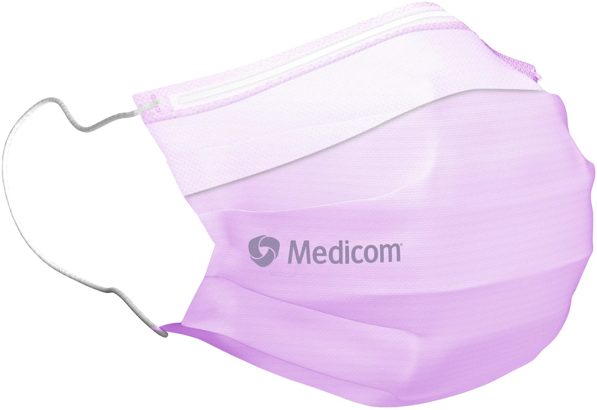 Medicom® SafeMask® SofSkin® fog-free medizinischer Mundschutz Packung 50 Stück lavendel, mit Ohrschlaufe