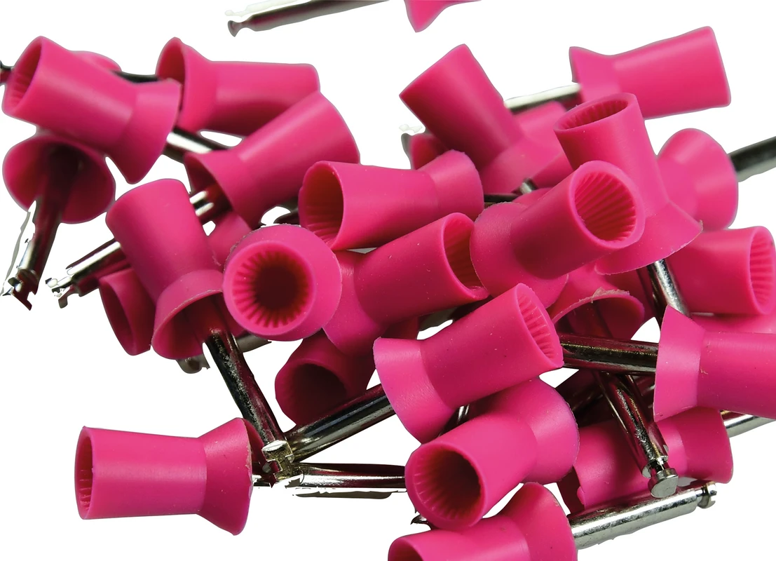 Farbige Prophy Cups Packung 30 Stück magenta gerippt, hartes Gummi, Latch-Type
