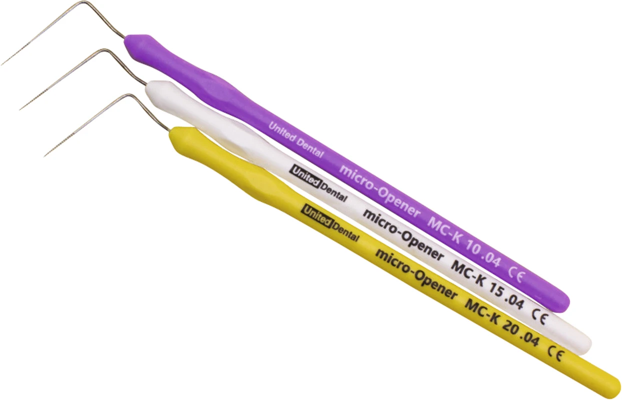 Micro Opener Packung 3 Stück 21 mm, ISO 10 lila, ISO 15 weiß, ISO 20 gelb, Taper 04