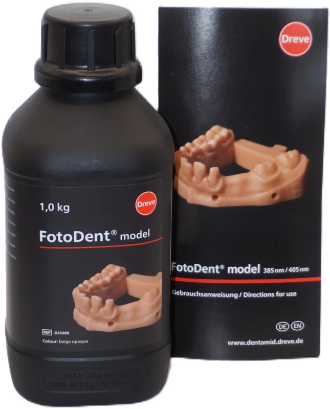 FotoDent® model Flasche 1 kg 385/405 nm, beige-opak FotoDent® model Dreve Dentamid