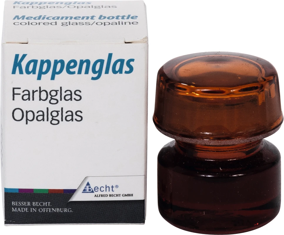 Kappengläser aus Buntglas Stück braun