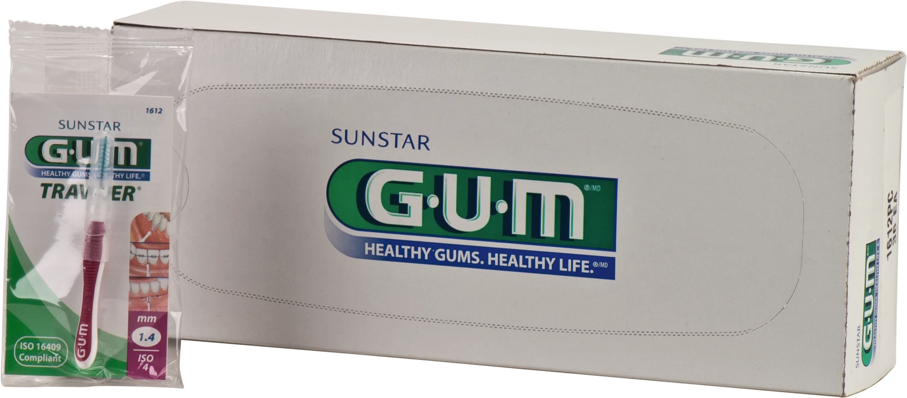 GUM® TRAV-LER® Interdentalbürsten Nachfüllbeutel 36 Stück Kerze, pink, Ø 1,4 mm