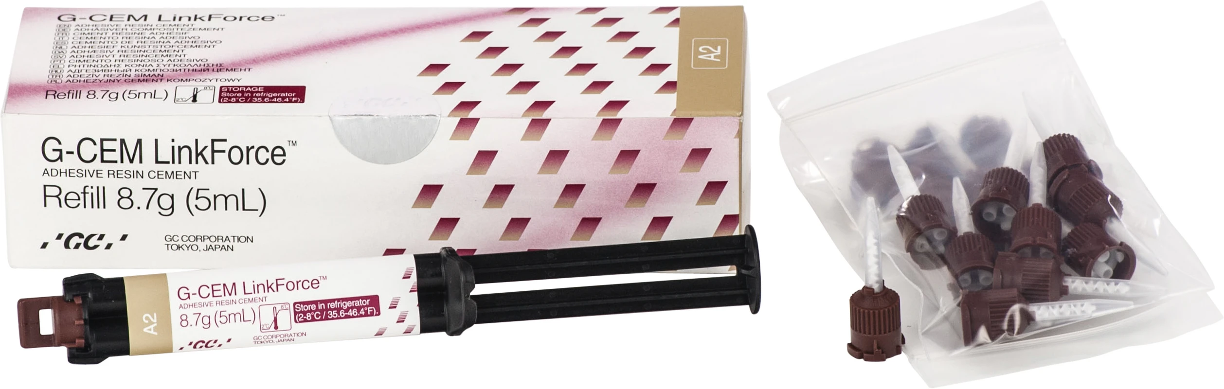 GC G-CEM LinkForce™ Nachfüllpackung 8,7 g Automix-Spritze A2, 20 Automix-Spitzen Regulär